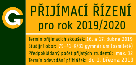 Přijímací řízení 2019