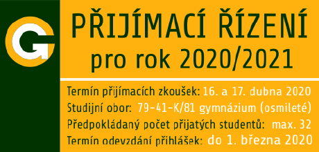 Přijímací řízení pro školní rok 2020-2021